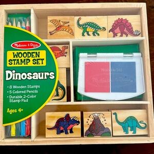 Dinosaur wooden stamp set never opened